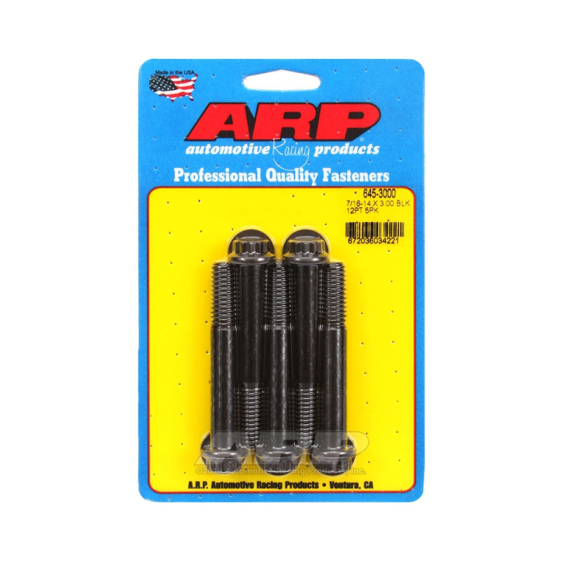 Set de șuruburi și piulițe universale ARP 7/16-14 – Black Oxyde, 12 capete, x5 - ARP-645-3000 - 645-3000 - 3666618193953